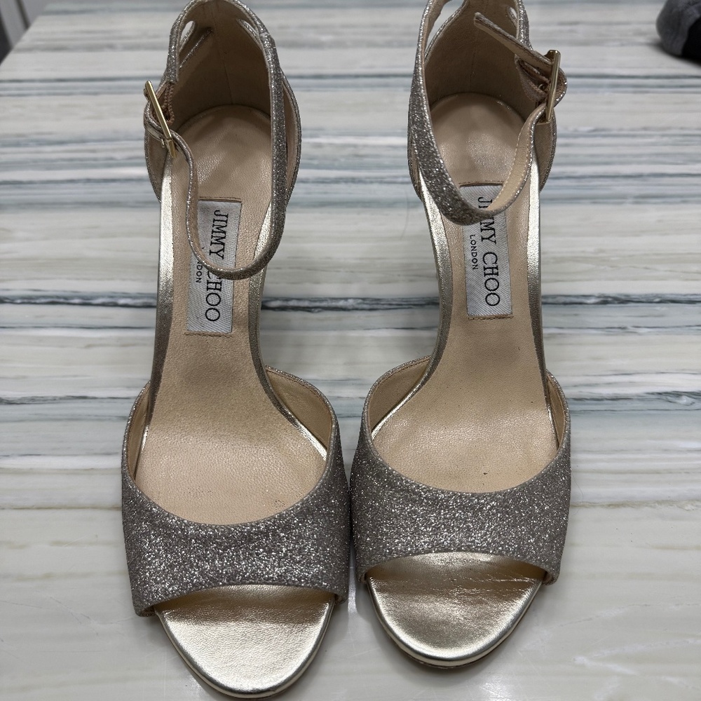 Jimmy Choo gold sandals